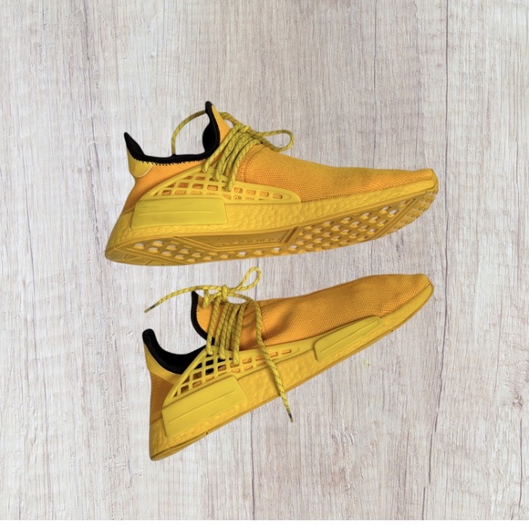 ADIDAS x Pharrell NMD Hu Human Race Yellow Sneakers Men's Size 11.5 - Picture 5 of 12